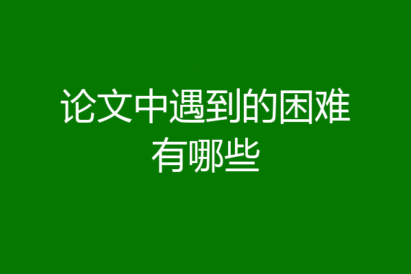 论文中遇到的困难有哪些