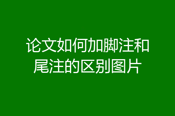 论文如何加脚注和尾注的区别图片