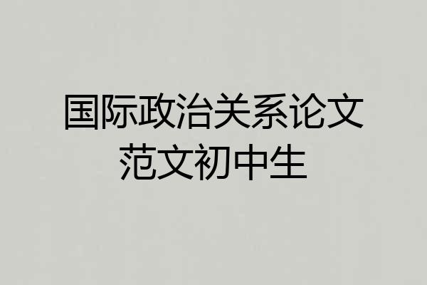 国际政治关系论文范文初中生