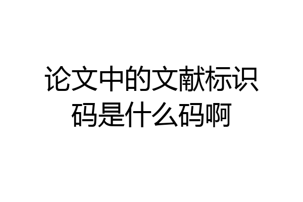 论文中的文献标识码是什么码啊