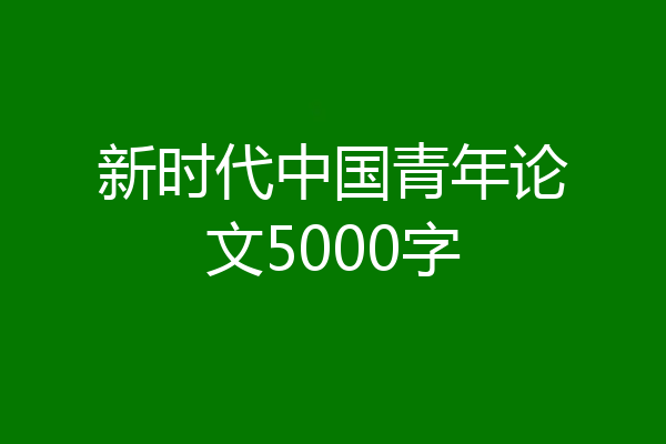 新时代中国青年论文5000字