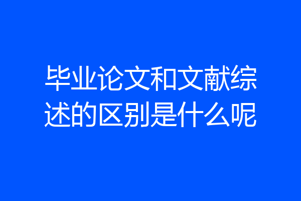 毕业论文和文献综述的区别是什么呢
