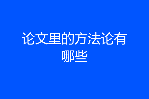论文里的方法论有哪些