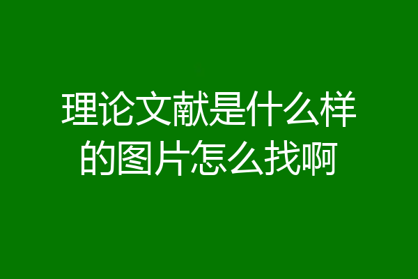 理论文献是什么样的图片怎么找啊