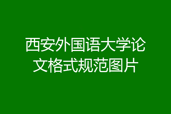 西安外国语大学论文格式规范图片