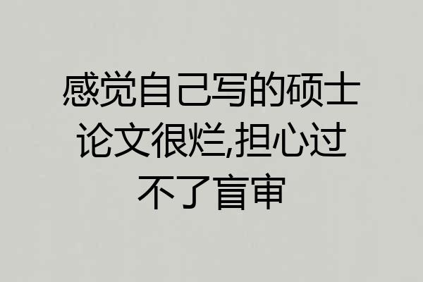 感觉自己写的硕士论文很烂,担心过不了盲审