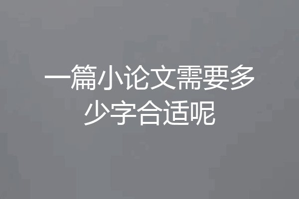 一篇小论文需要多少字合适呢