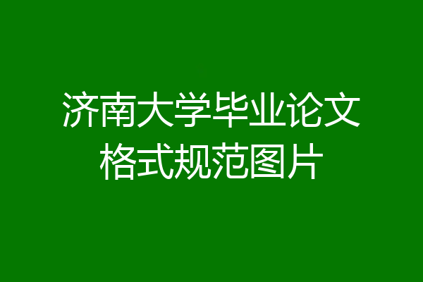 济南大学毕业论文格式规范图片