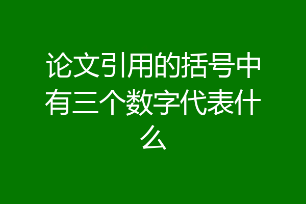 论文引用的括号中有三个数字代表什么