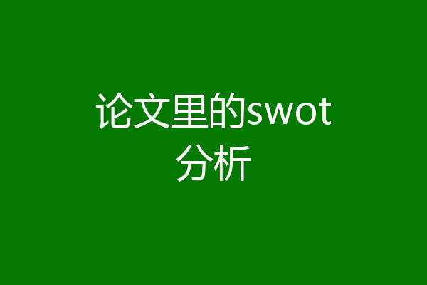 论文里的swot分析