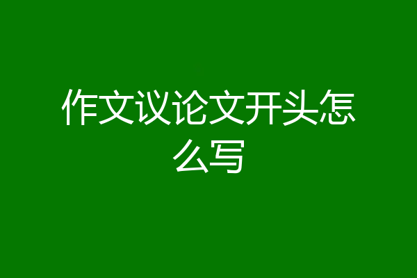 作文议论文开头怎么写