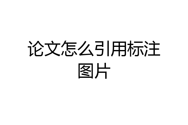 论文怎么引用标注图片