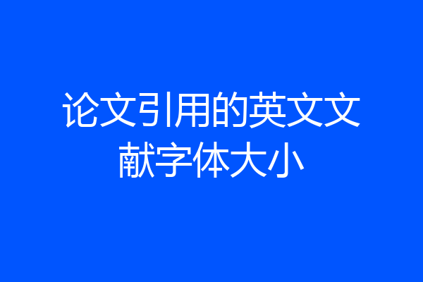 论文引用的英文文献字体大小