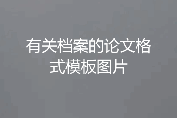 有关档案的论文格式模板图片