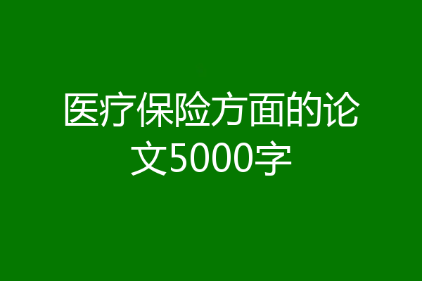 医疗保险方面的论文5000字