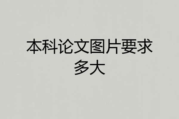 本科论文图片要求多大