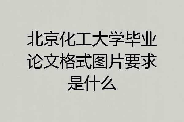 北京化工大学毕业论文格式图片要求是什么
