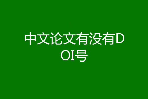 中文论文有没有DOI号