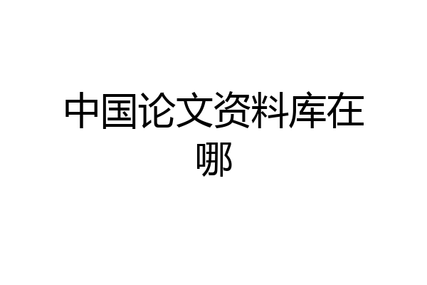 中国论文资料库在哪