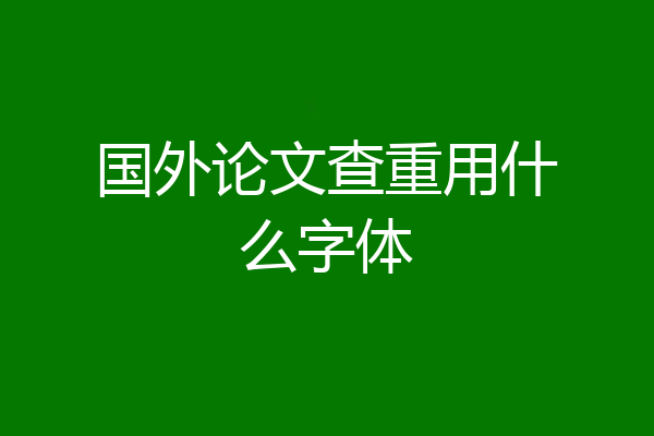 国外论文查重用什么字体
