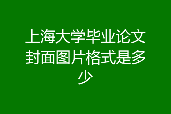 上海大学毕业论文封面图片格式是多少