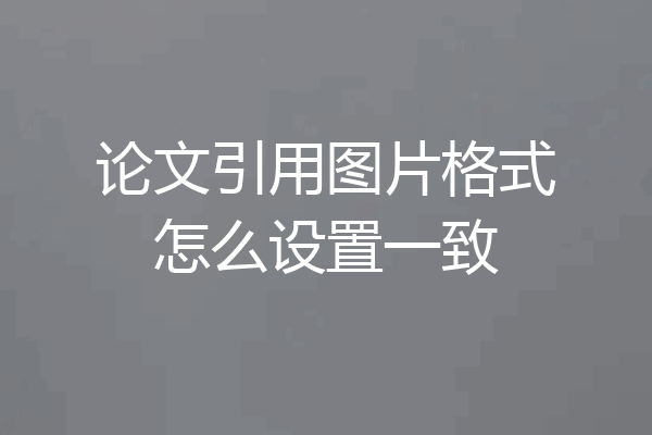 论文引用图片格式怎么设置一致
