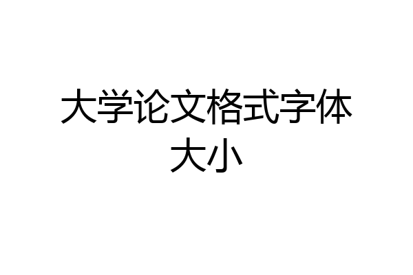 大学论文格式字体大小