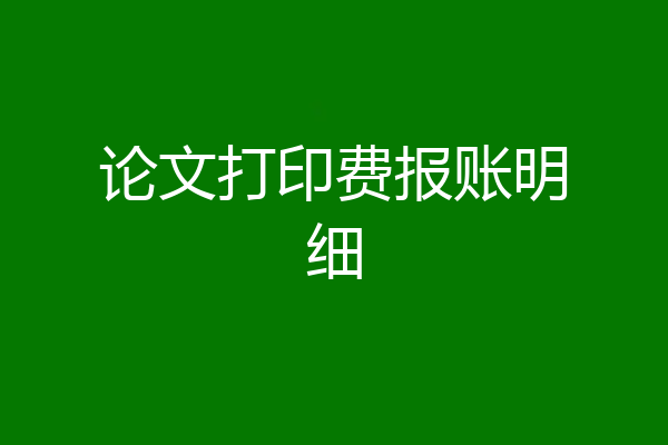 论文打印费报账明细