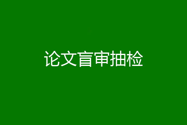 论文盲审抽检