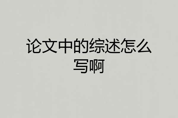 论文中的综述怎么写啊