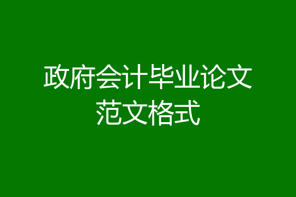 政府会计毕业论文范文格式