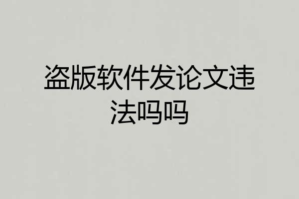 盗版软件发论文违法吗吗