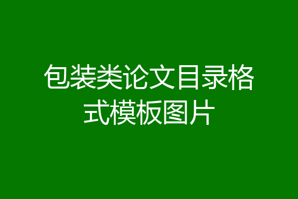 包装类论文目录格式模板图片