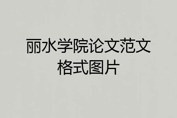 丽水学院论文范文格式图片