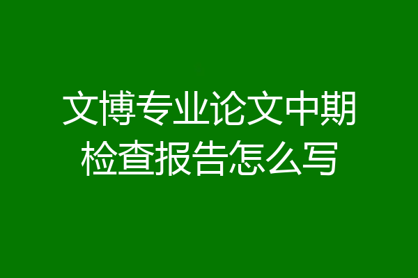文博专业论文中期检查报告怎么写