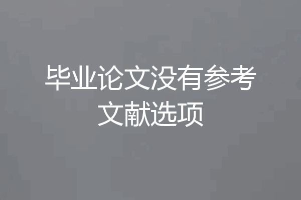 毕业论文没有参考文献选项