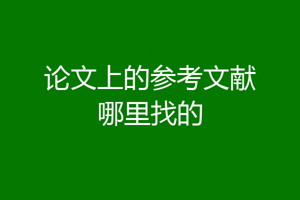 论文上的参考文献哪里找的