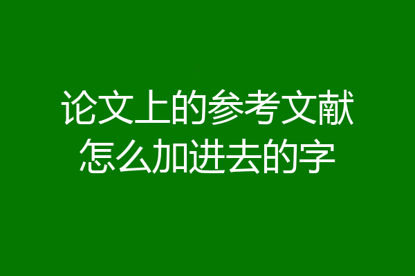 论文上的参考文献怎么加进去的字