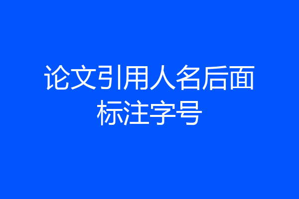 论文引用人名后面标注字号
