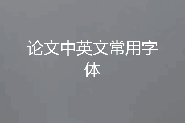论文中英文常用字体
