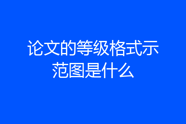 论文的等级格式示范图是什么