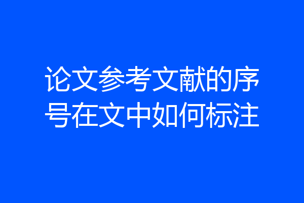 论文参考文献的序号在文中如何标注