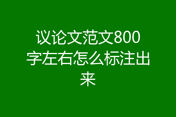 议论文范文800字左右怎么标注出来
