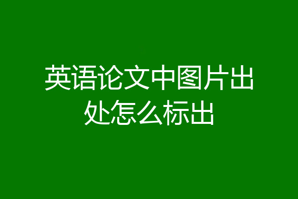 英语论文中图片出处怎么标出