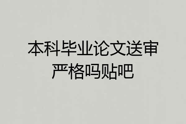 本科毕业论文送审严格吗贴吧