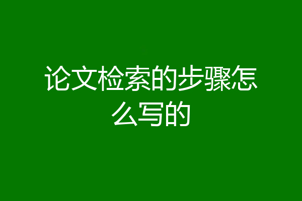 论文检索的步骤怎么写的