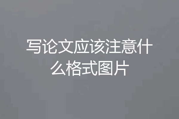 写论文应该注意什么格式图片