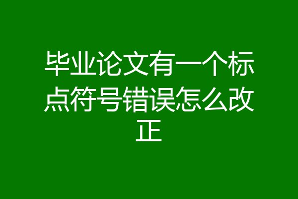 毕业论文有一个标点符号错误怎么改正