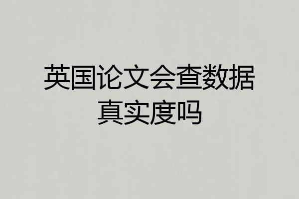 英国论文会查数据真实度吗