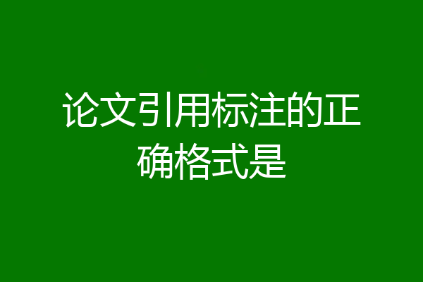 论文引用标注的正确格式是